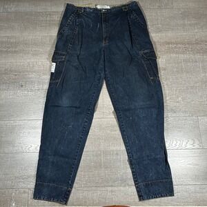 Vintage Jordache Cargo Denim Jeans 44x36 Made in Singapore‎ Utility 90s Relaxed